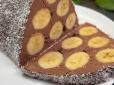 Потрібно майже 5 хвилин: Рецепт смачного бананово-шоколадного тортика без випікання (відео)